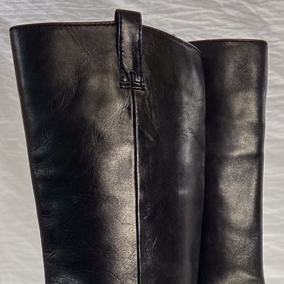 Michael Kors Riding Boots Leather Square Toe Black - Picture 4 of 8